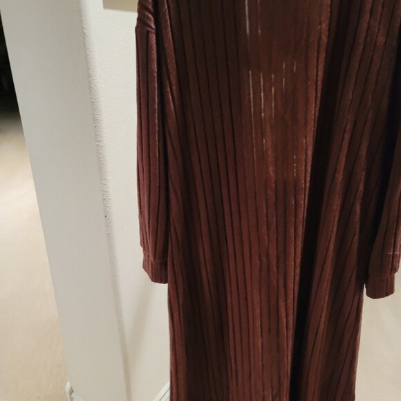 2 Piece Brown Cardigan Dress Set - Picture 4 of 4